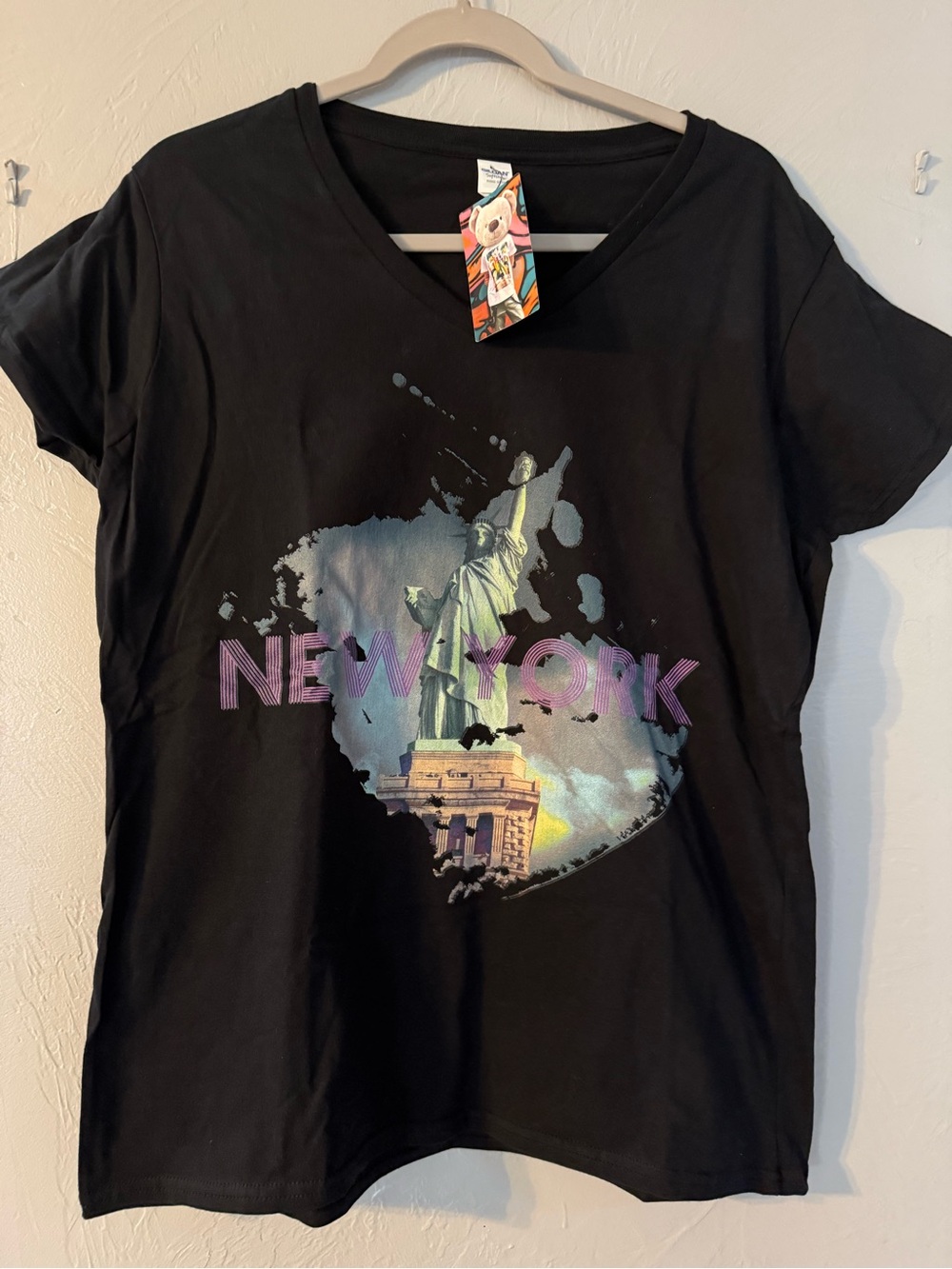 NWT Wellcoda New York Statue of Liberty Graphic Tee Black Women’s 2XL
